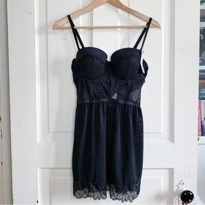 F21 Black Lingerie Bra Set Size Large women’s